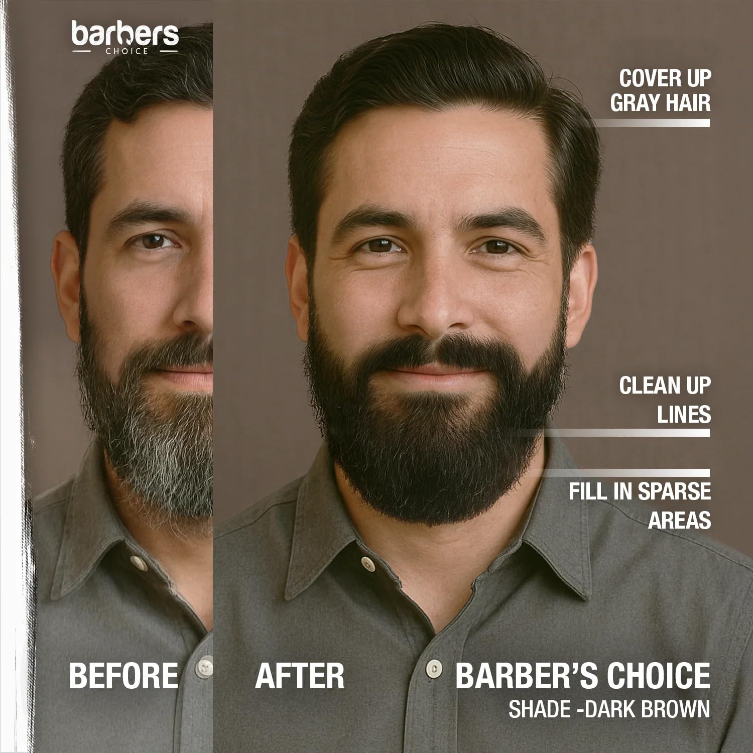 Godefroy Barbers Choice natural look after dye on facial hair highlights seamless blend.