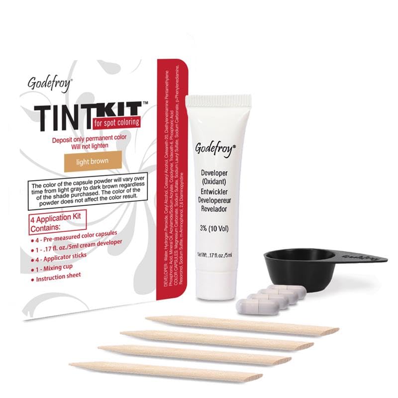 Godefroy hair color kit spot coloring shows precise coverage for small areas