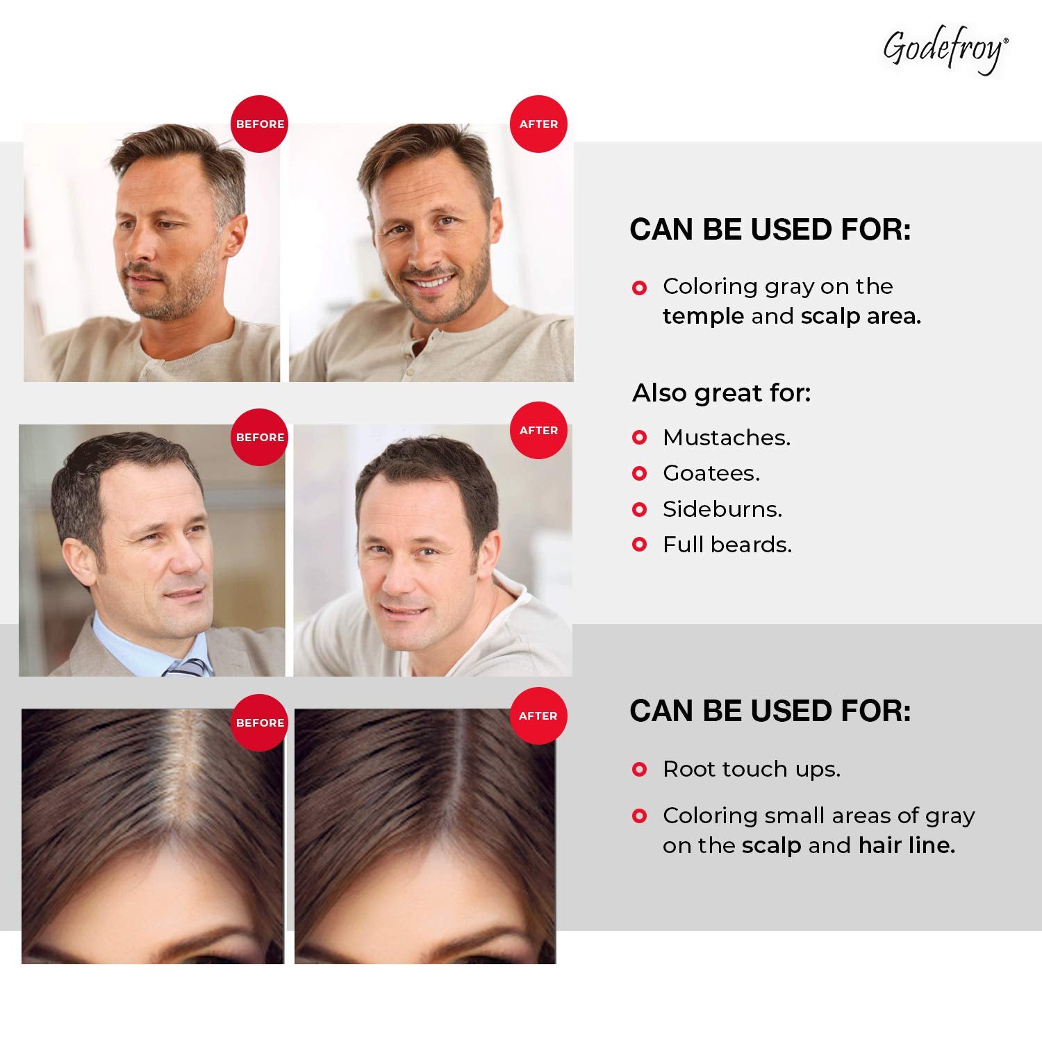 Godefroy hair color kit temples touch-ups for natural-looking results
