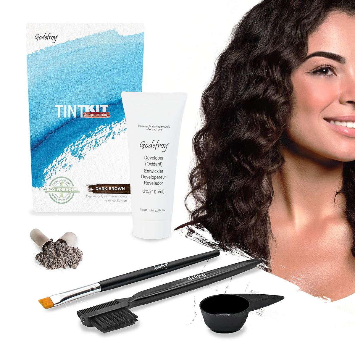 Godefroy hair color tint kit packaging for at-home salon-quality coloring