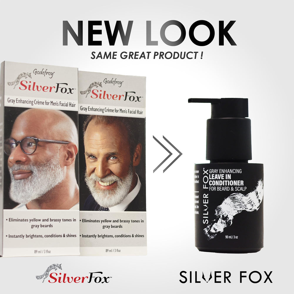 Godefroy Silver Fox beard application shows lightweight, non-greasy conditioning.