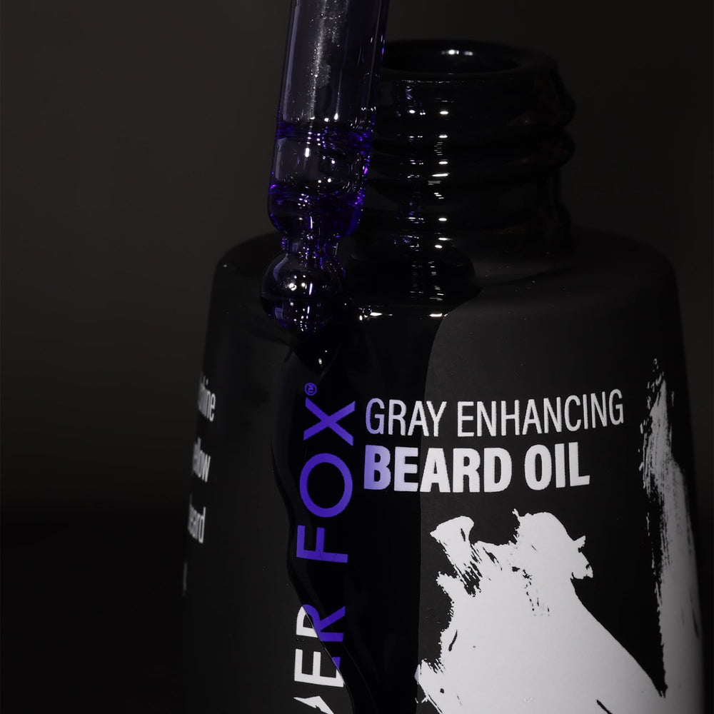 Godefroy Silver Fox gray beard close-up highlights brightness and luster.