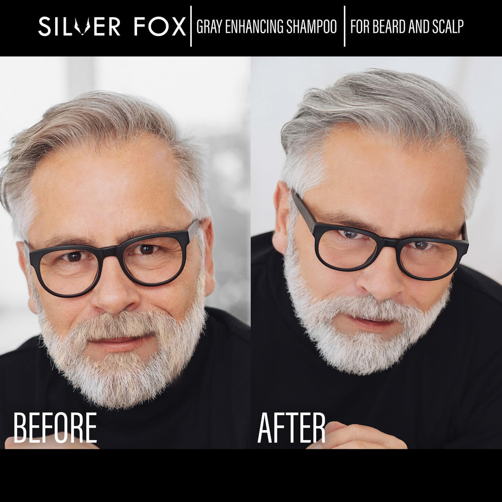 Godefroy Silver Fox shampoo lather closeup shows nourishing hydration.
