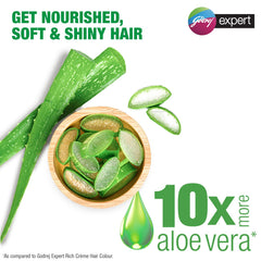 Godrej Expert Rich Crème Hair Colour cream texture demonstrates smooth, even coverage.