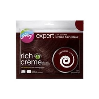 Godrej Expert Rich Creme Hair Colour Dark Brown pack of 5 shows creamy texture for at-home color