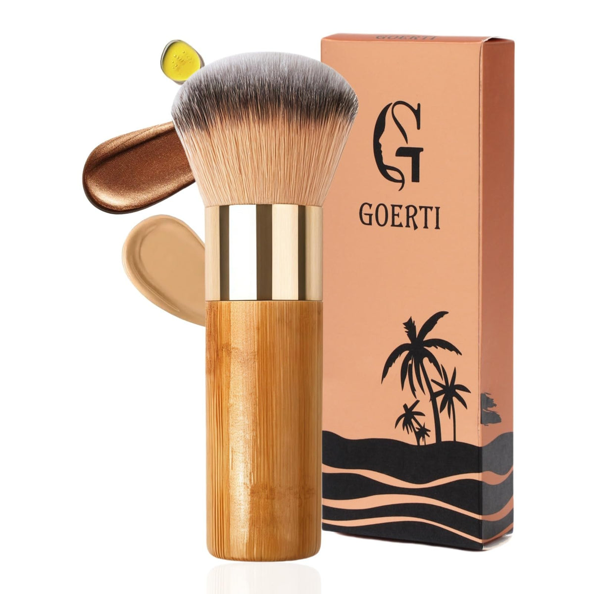 Goerti Kabuki brush handle closeup for comfortable grip and precise application