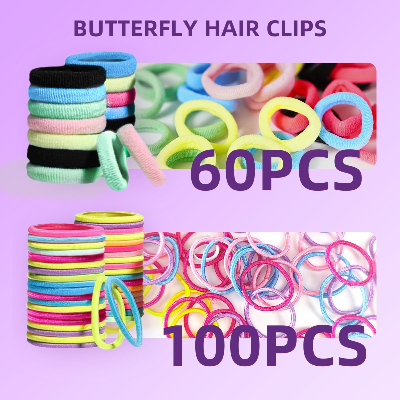 Goffing baby hair ties in multiple colors help secure ponytails without pulling.