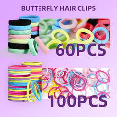 Goffing baby hair ties in multiple colors help secure ponytails without pulling.