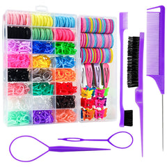 Goffing elastic hair bands in 18 colors provide secure, gentle holds for tiny tresses.