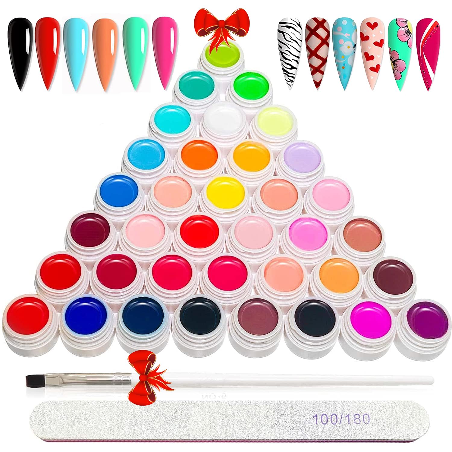 GOFLORDEN 36-color gel kit swatches for versatile DIY nail art