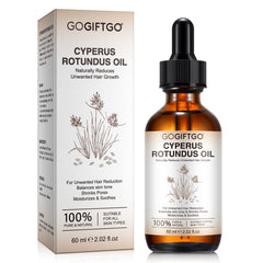 GOGIFTGO Cyperus Oil bottle shown for gentle hair removal support