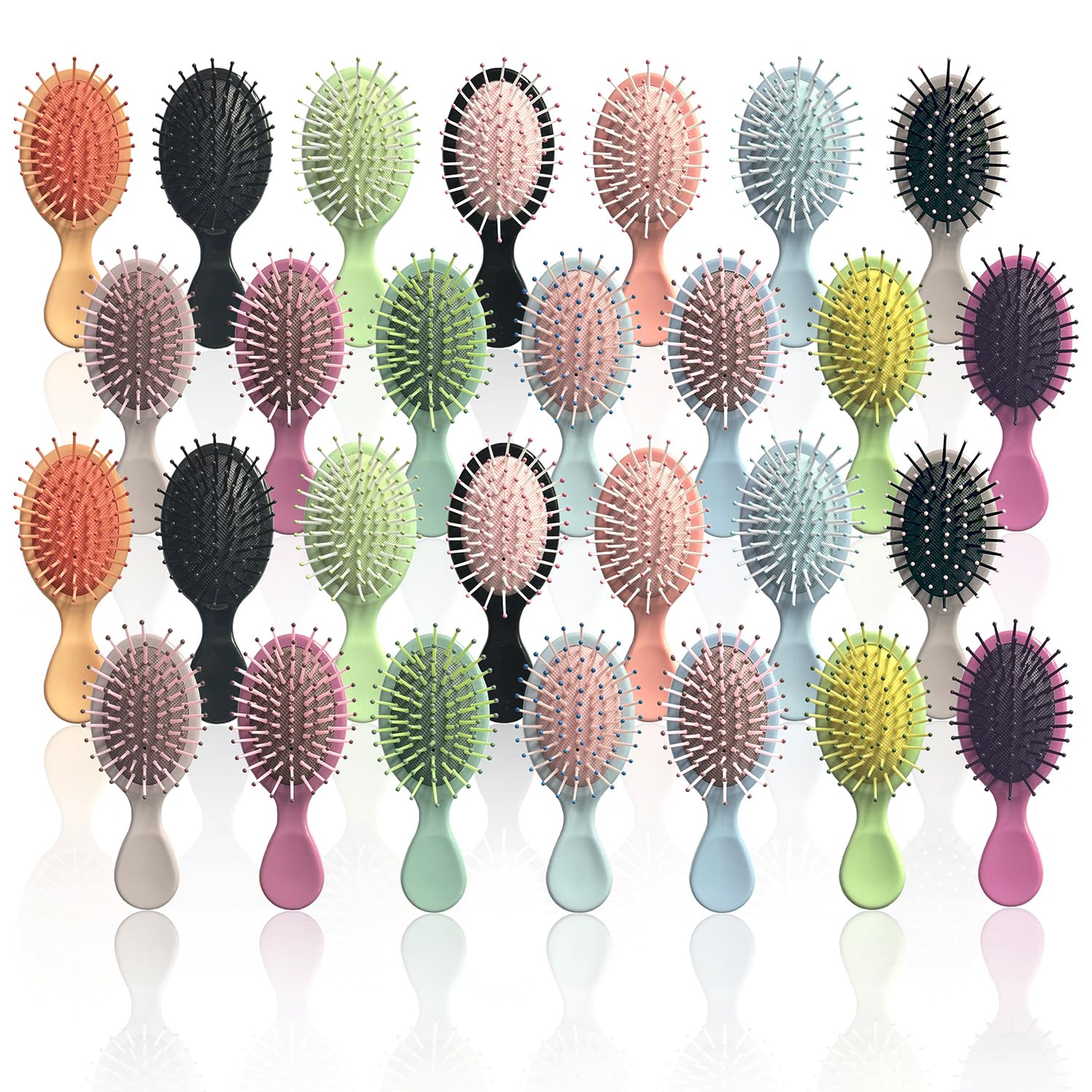 Goiio 28-piece mini hair brush set packaging in vibrant colors for gifting.