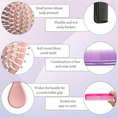 Goiio mini detangling brush teeth close-up for gentle detangling