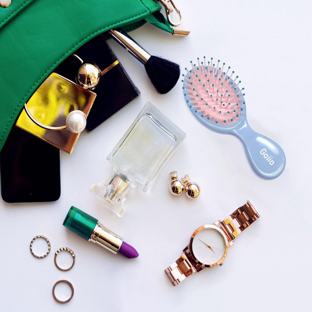 Goiio mini wet hair brush nonslip-handle provides secure grip during brushing