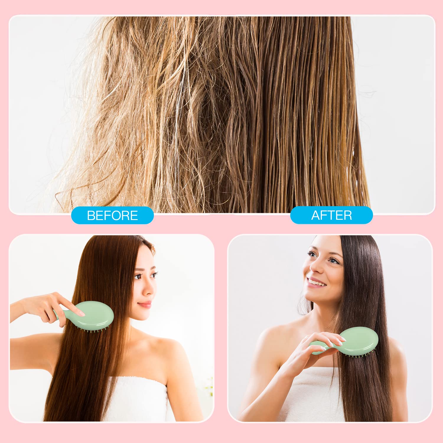 Goiio mini wet hair brush ideal for offices hotels and dorms for quick grooming