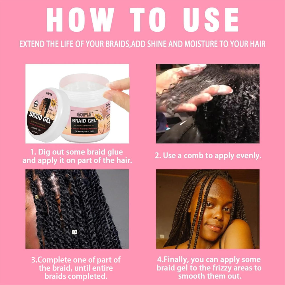 Goiple 16oz braid gel loc-retwist suitable for all hair types
