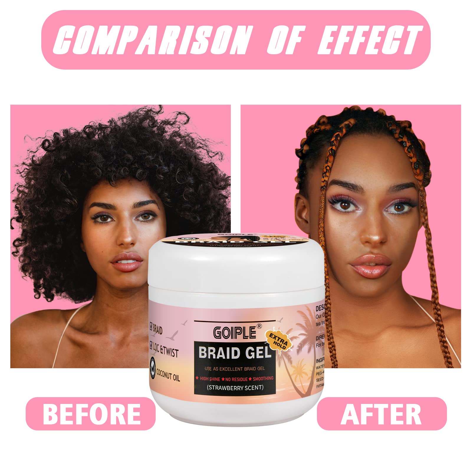 Goiple 16oz braid gel natural-ingredients underlines nourishing oils like argan and coconut