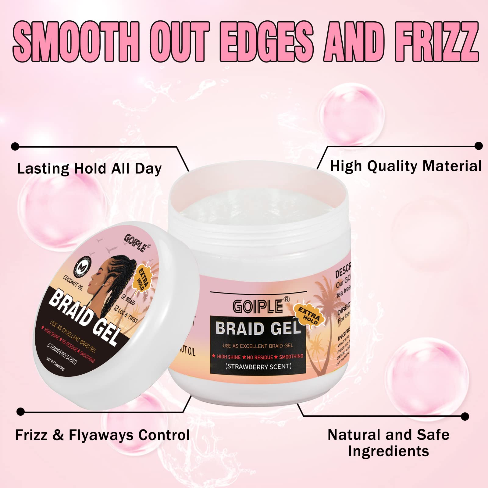 Goiple 16oz braid gel shiny-finish emphasizes high shine and smoothness