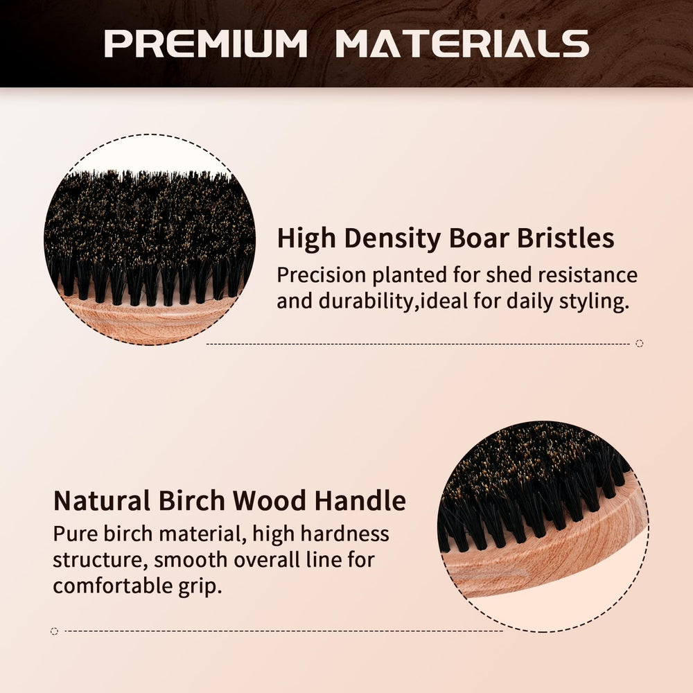 Goiple 360 curved wave brush ergonomic—sturdy wooden handle supports extended grooming.
