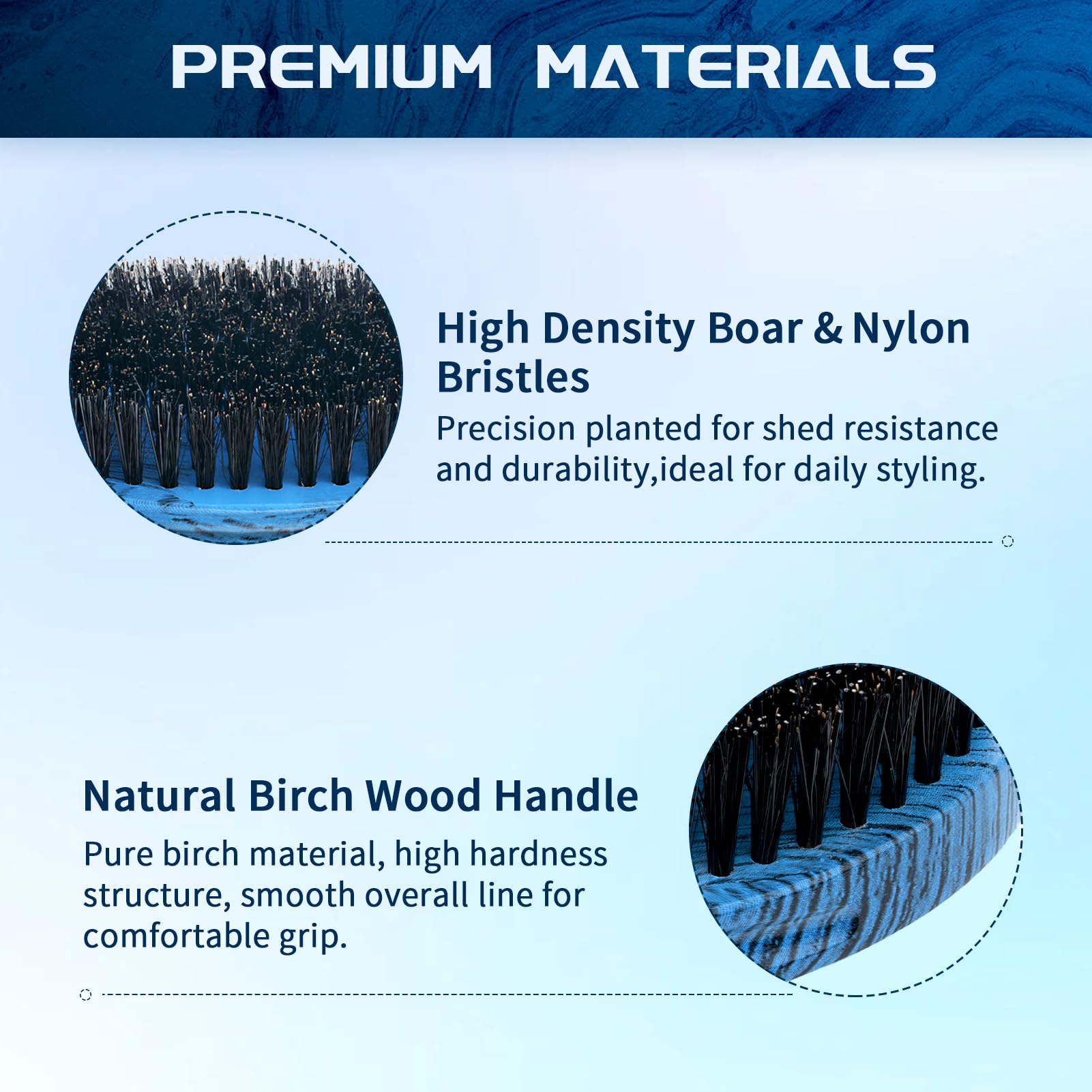 Goiple 360 Curved Wave Brush nylon bristles—durable everyday grooming.