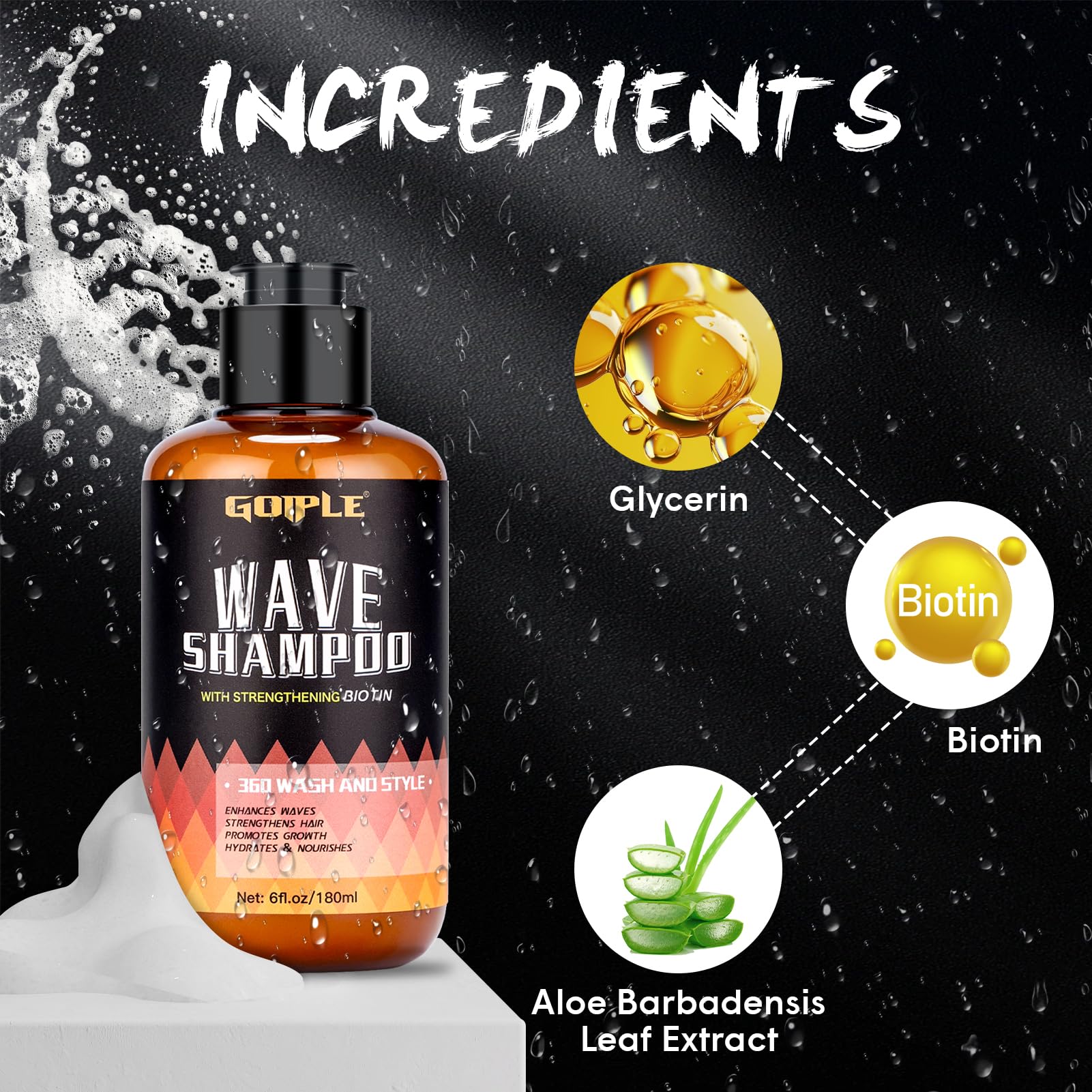 Goiple 360 Waves Wash rich lather demonstrates deep cleanse for textured hair