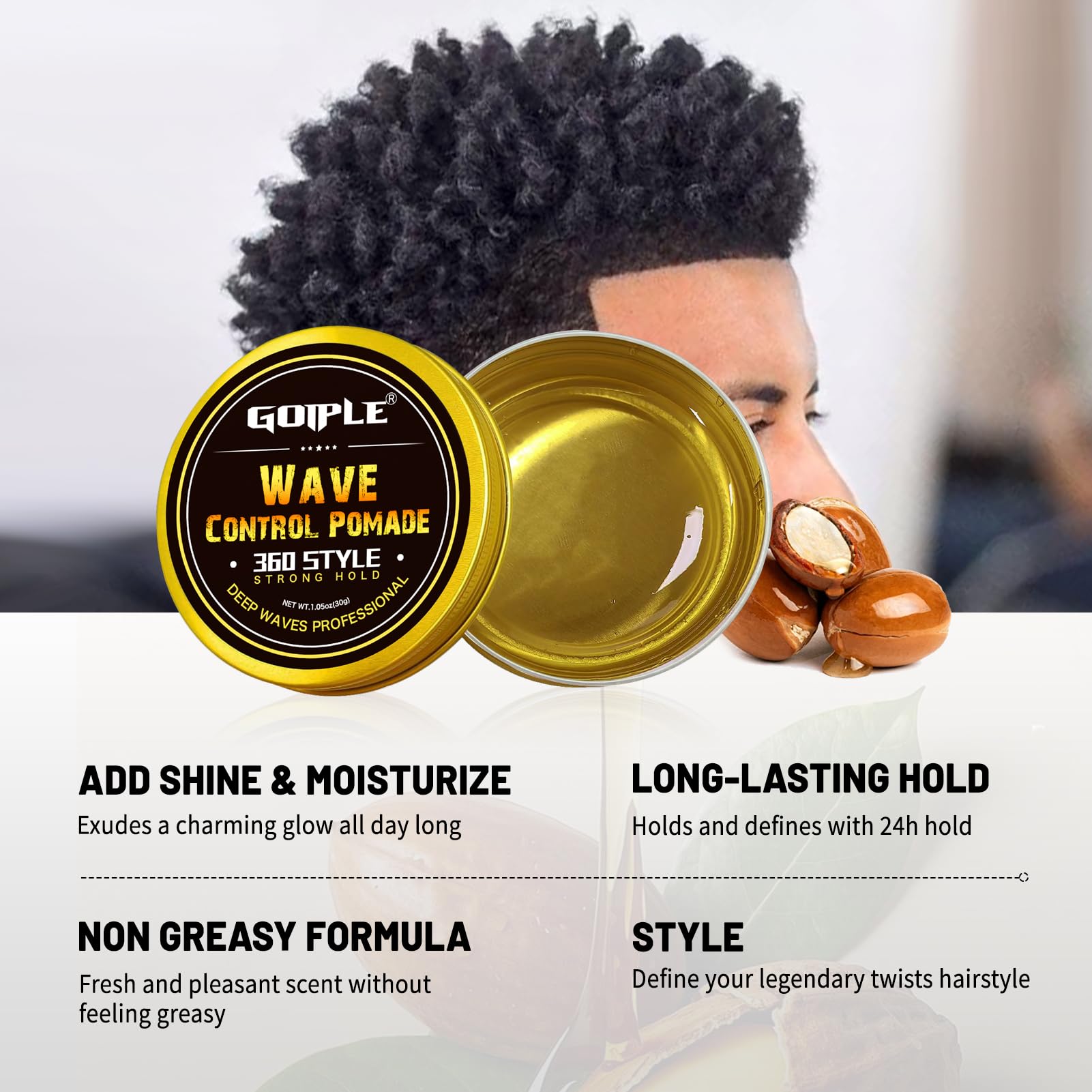 Goiple 4C curl-definition close-up shows activated natural coil patterns