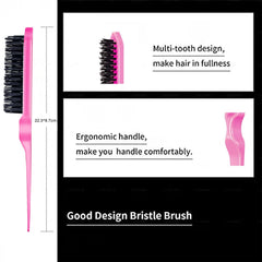 Goiple edge brush smooths edges and hairlines for neat styling.