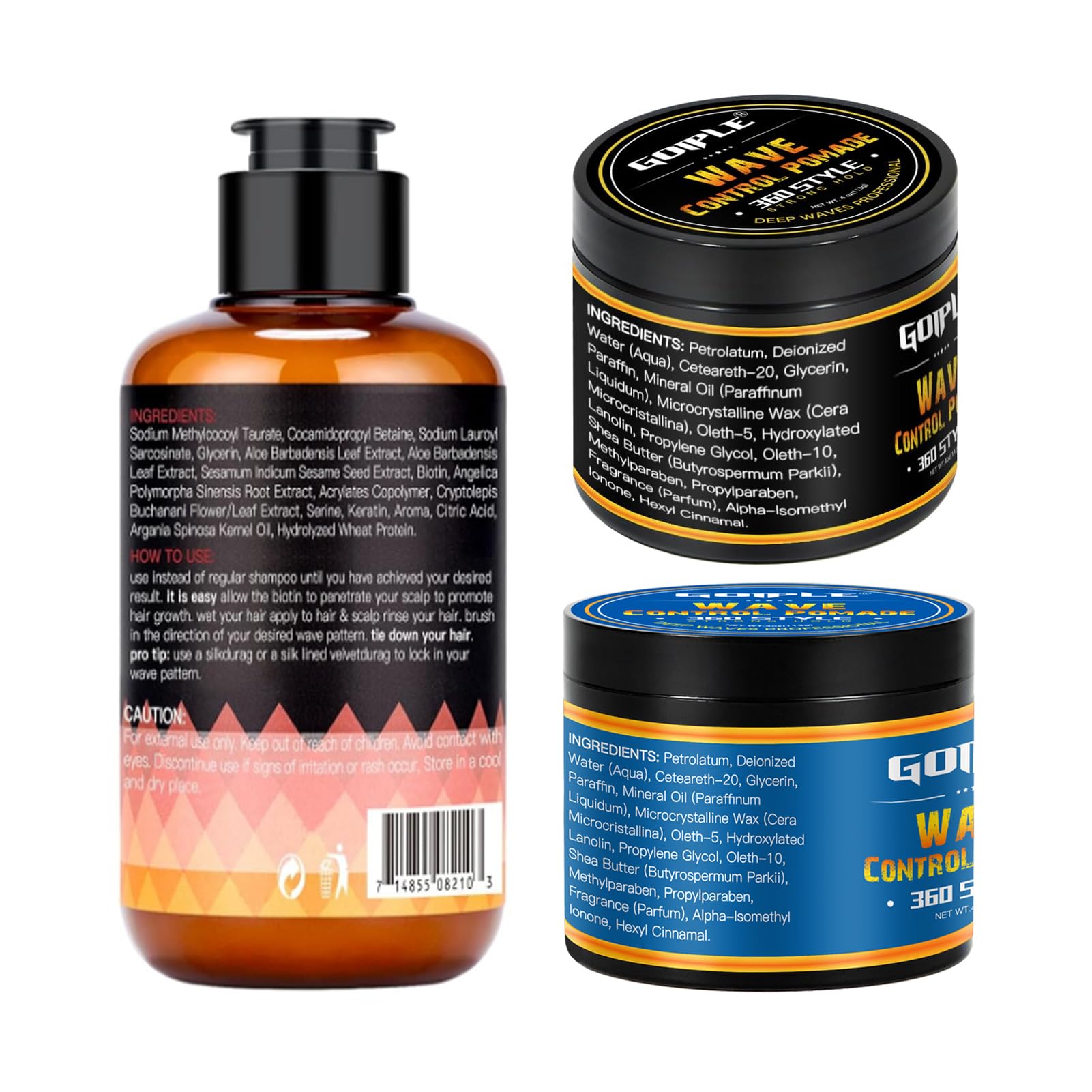 Goiple black men waves definition shot showcases healthy scalp and shine.