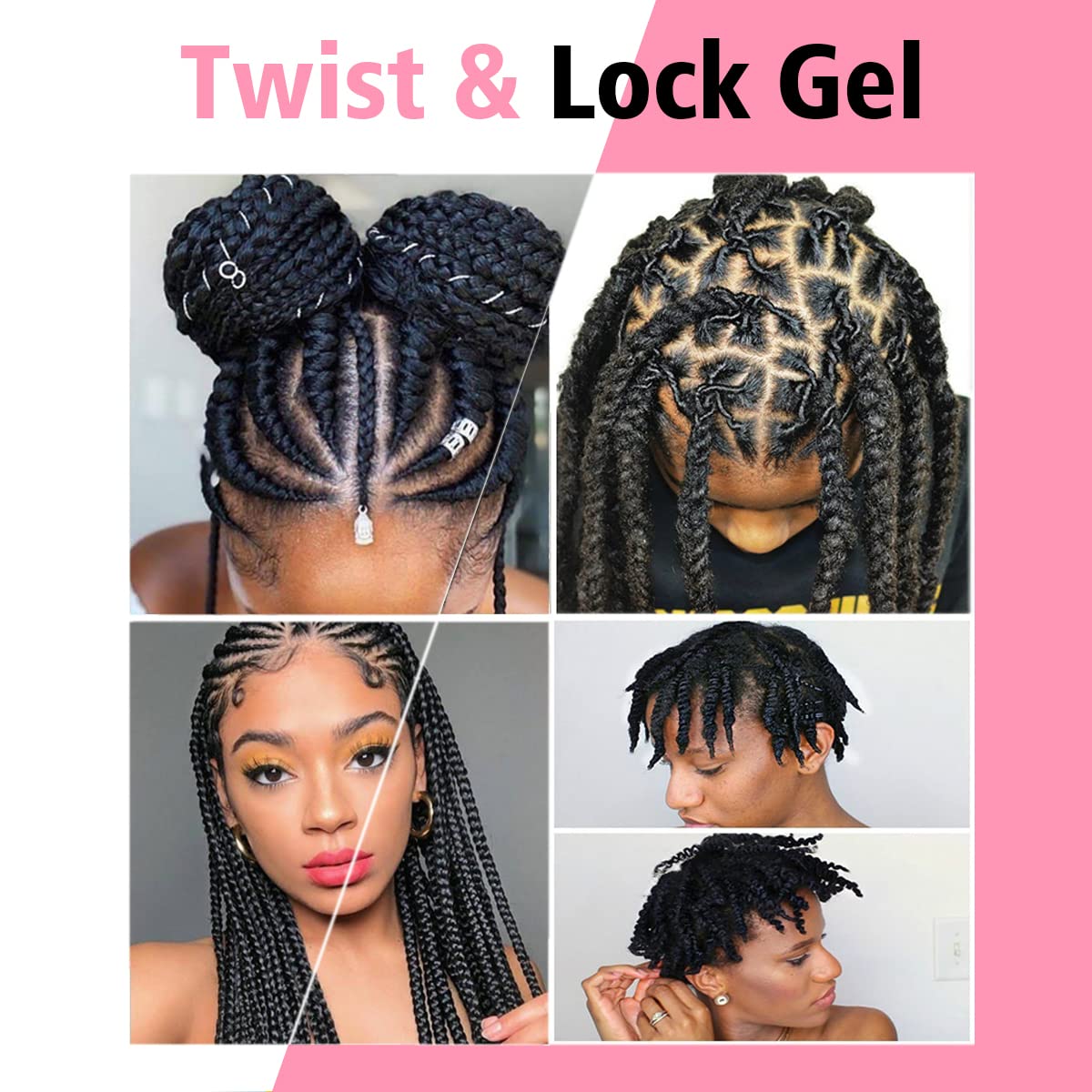 Goiple Braid Gel applying to twist hair for smooth braids.
