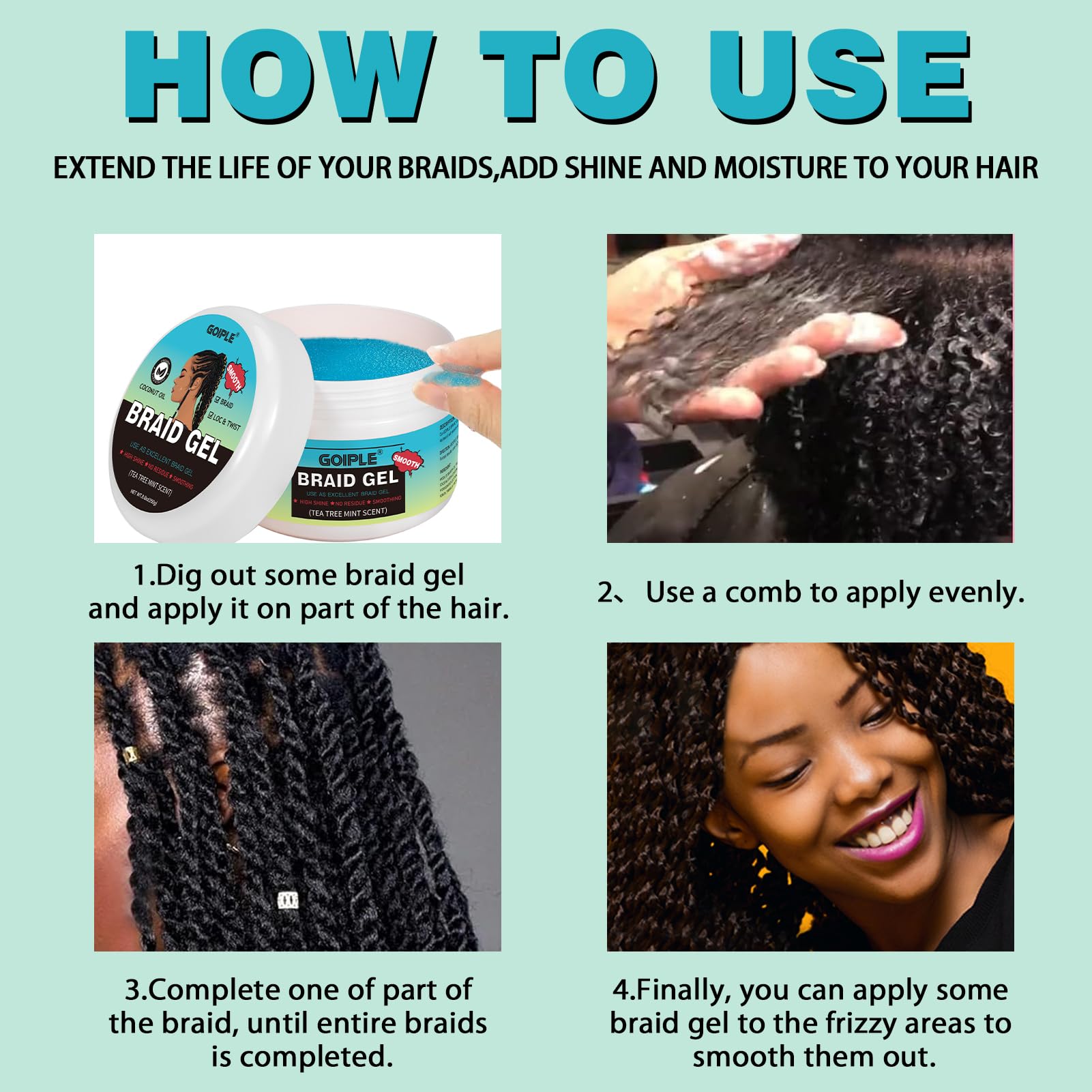 Goiple Braid Gel is easy to use for quick braids.