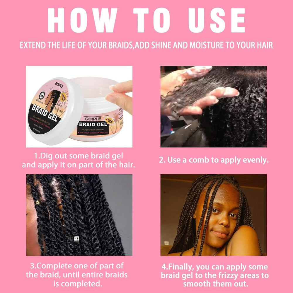 Goiple Braid Gel delivers long-lasting hold for locks and braids.