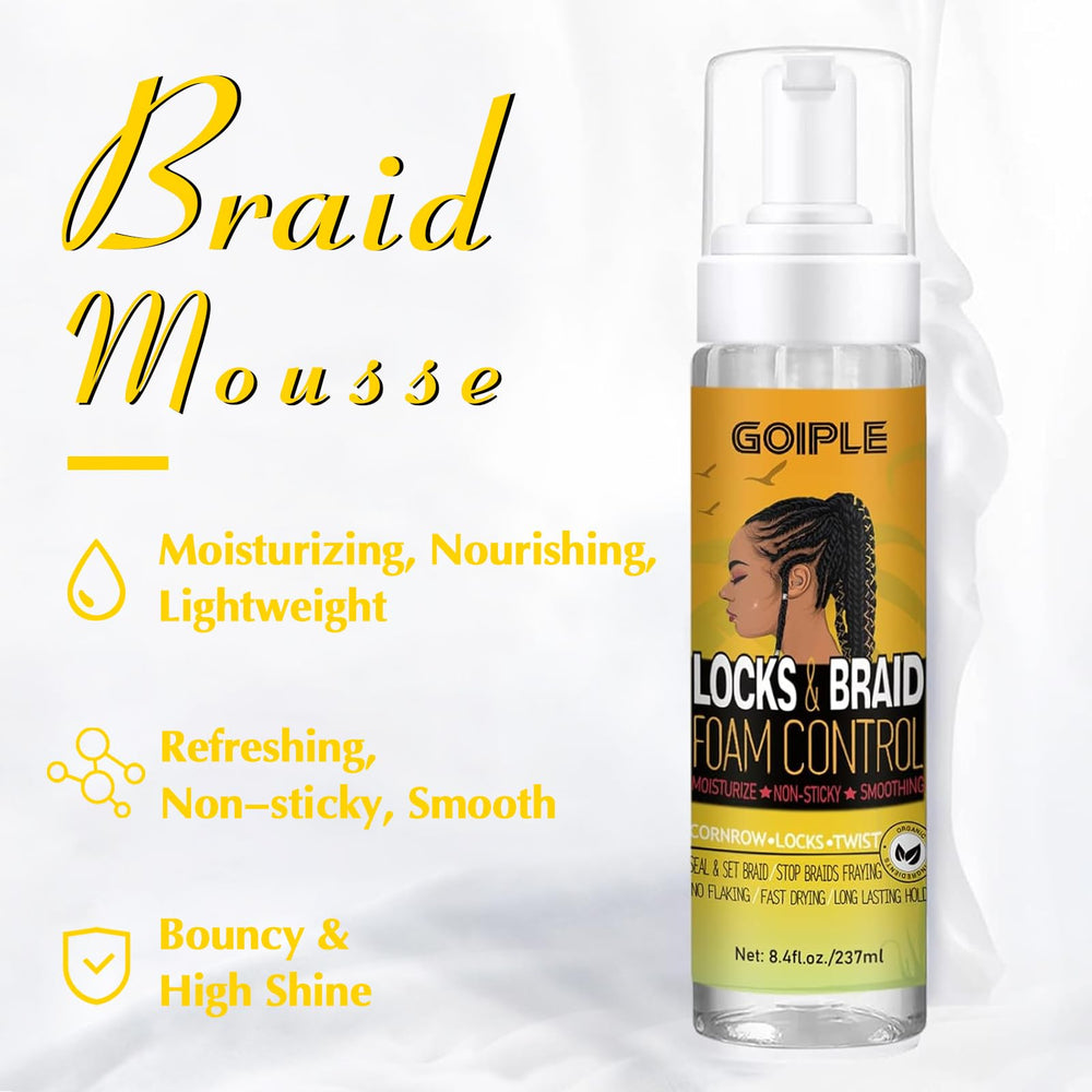 Goiple Braid Mousse extra hold promises lasting style with lightweight finish.
