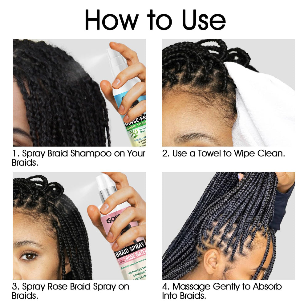 Goiple Braid Spray Rose Mint on scalp soothing and odor control.