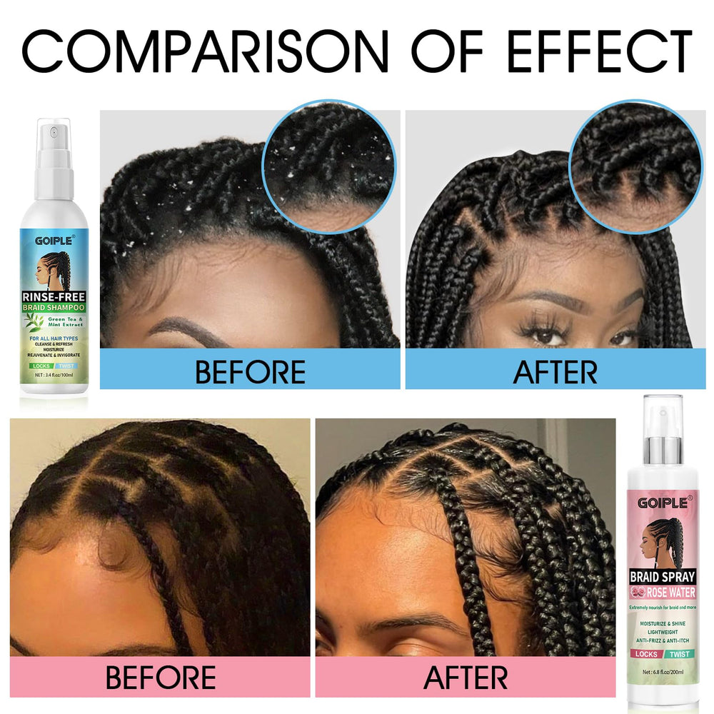 Goiple Braid Spray Rose Mint two-pack packaging image for value.