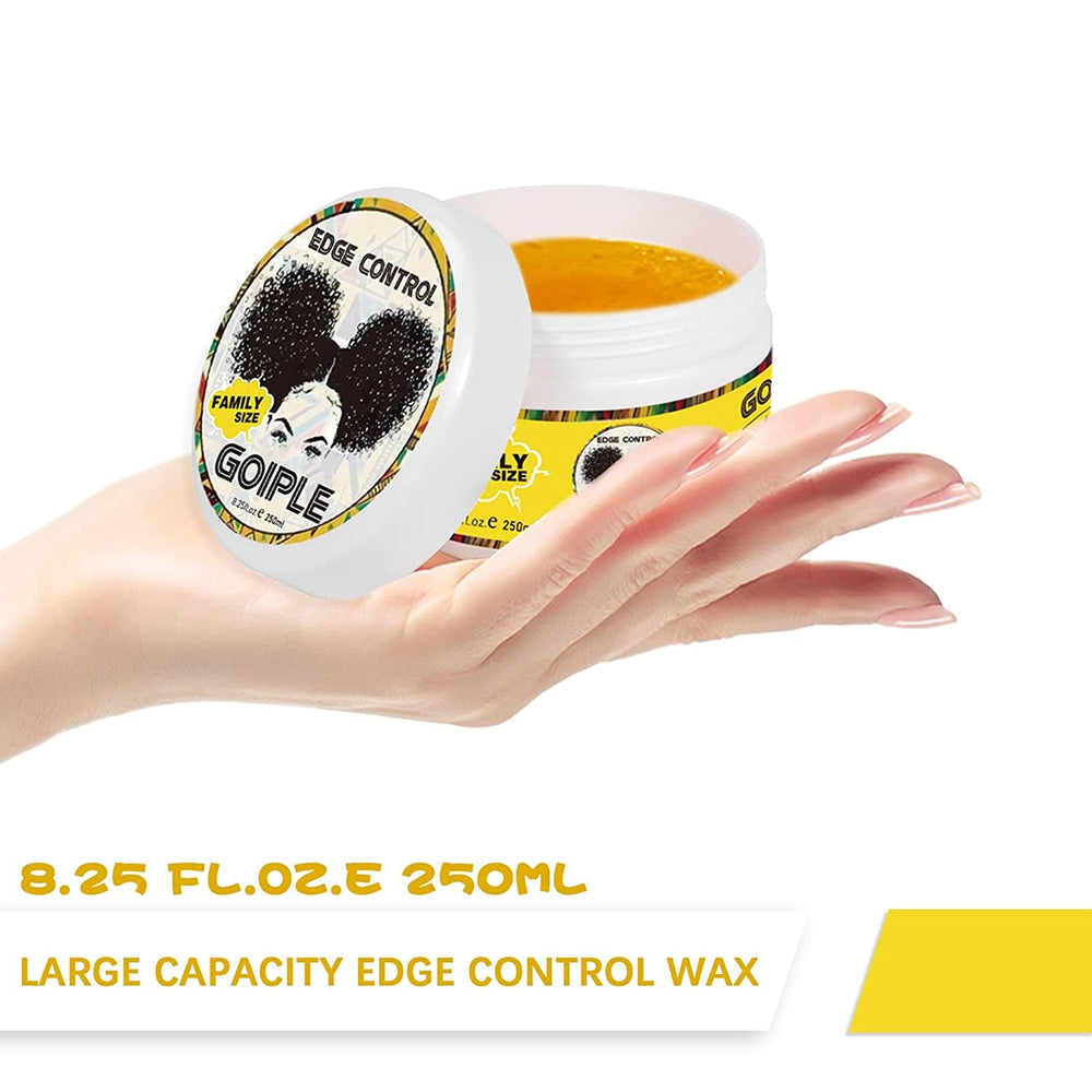 Goiple edge-control-wax all-hair-types-use demonstrates versatile styling across textures.
