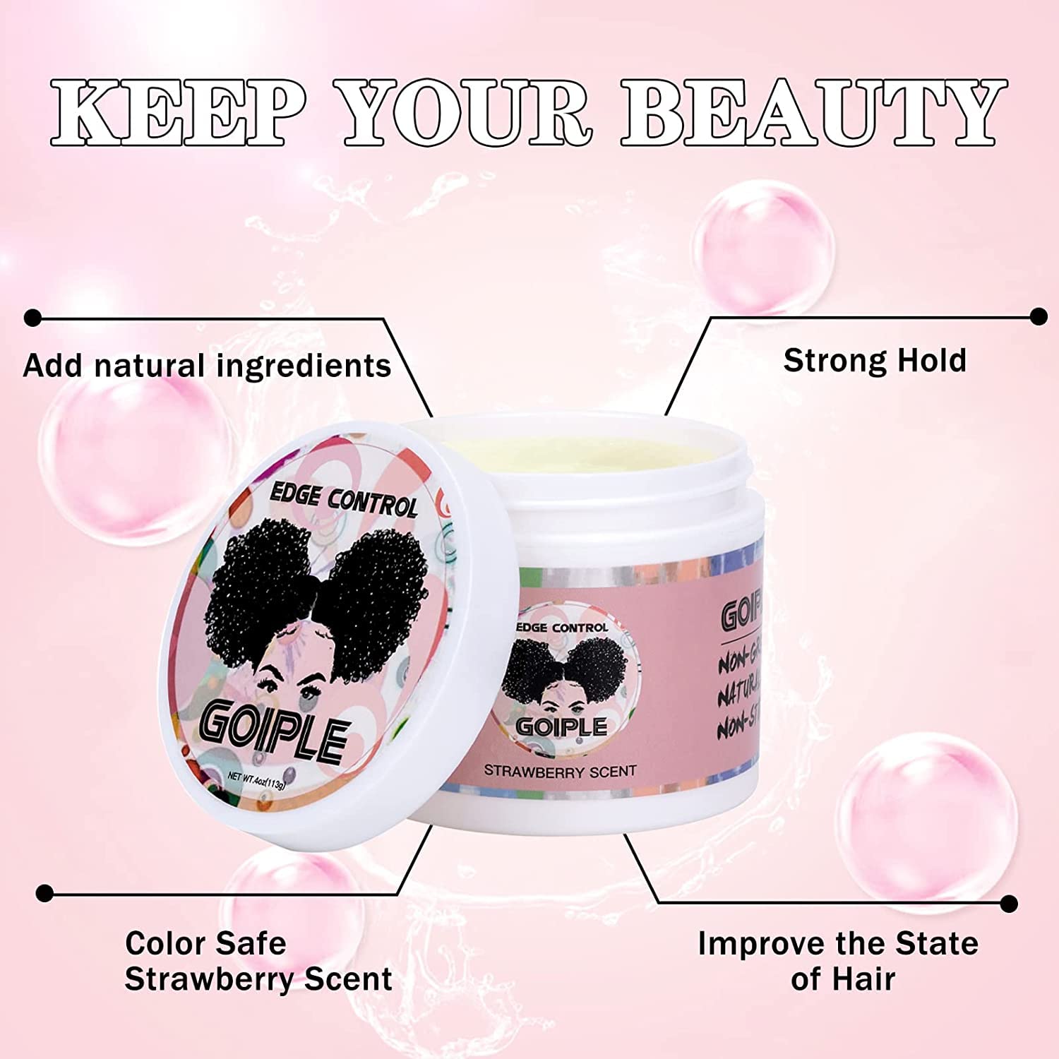 Goiple edge-control-wax application brushes for even distribution and clean edges.