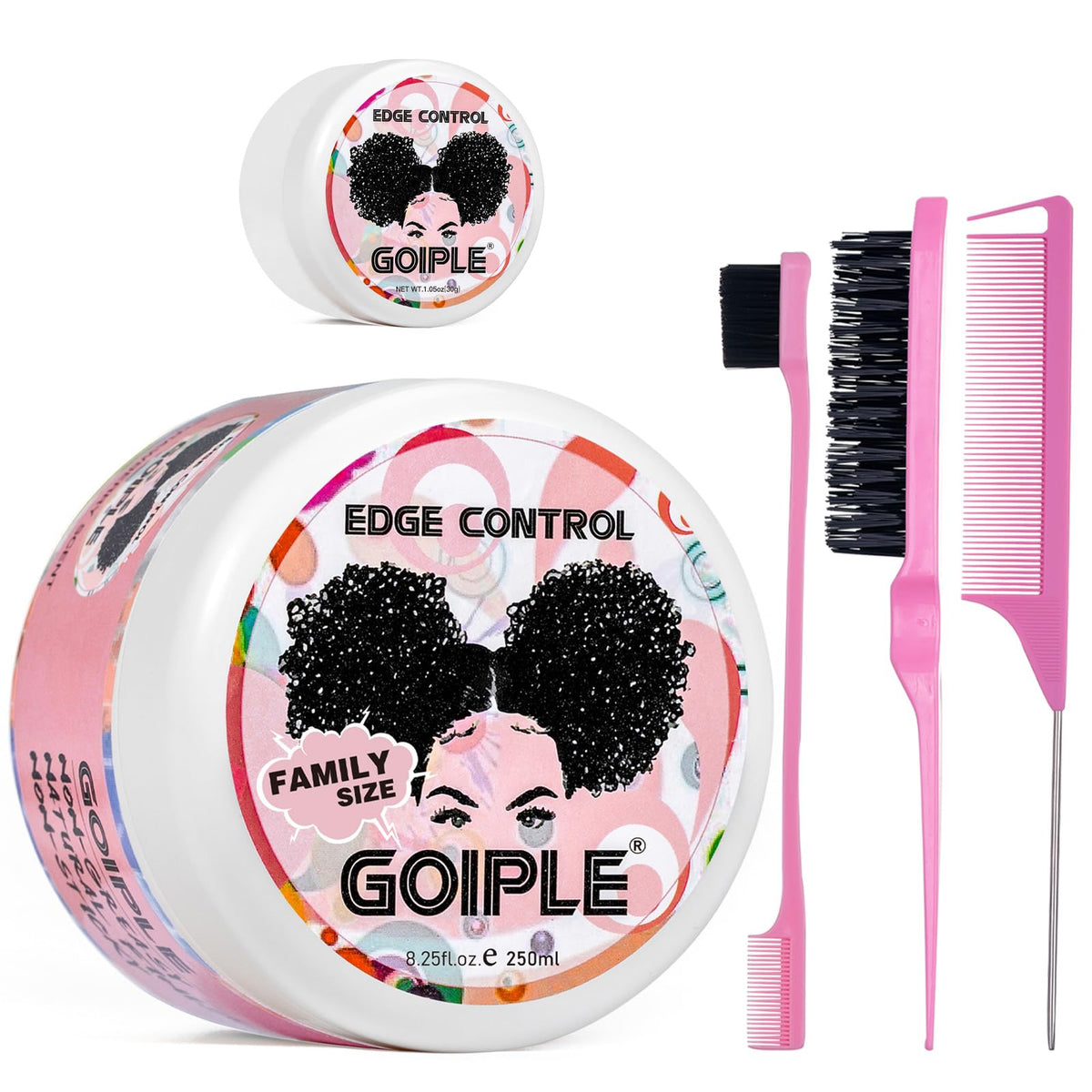 Goiple edge-control-wax bottle front shows all-day sleek edges
