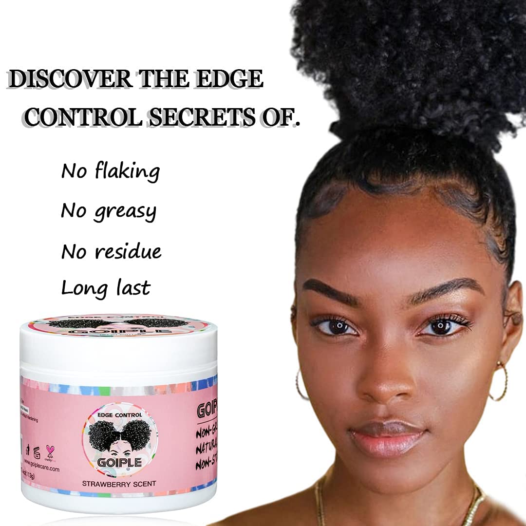 Closeup texture of Goiple edge-control-wax shows creamy consistency for easy styling.