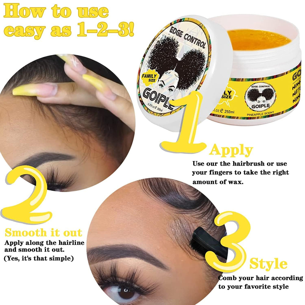 Goiple edge-control-wax no-flaking results in clean finish.