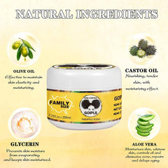 Goiple edge-control-wax pineapple-scent jar highlighting non-greasy finish.