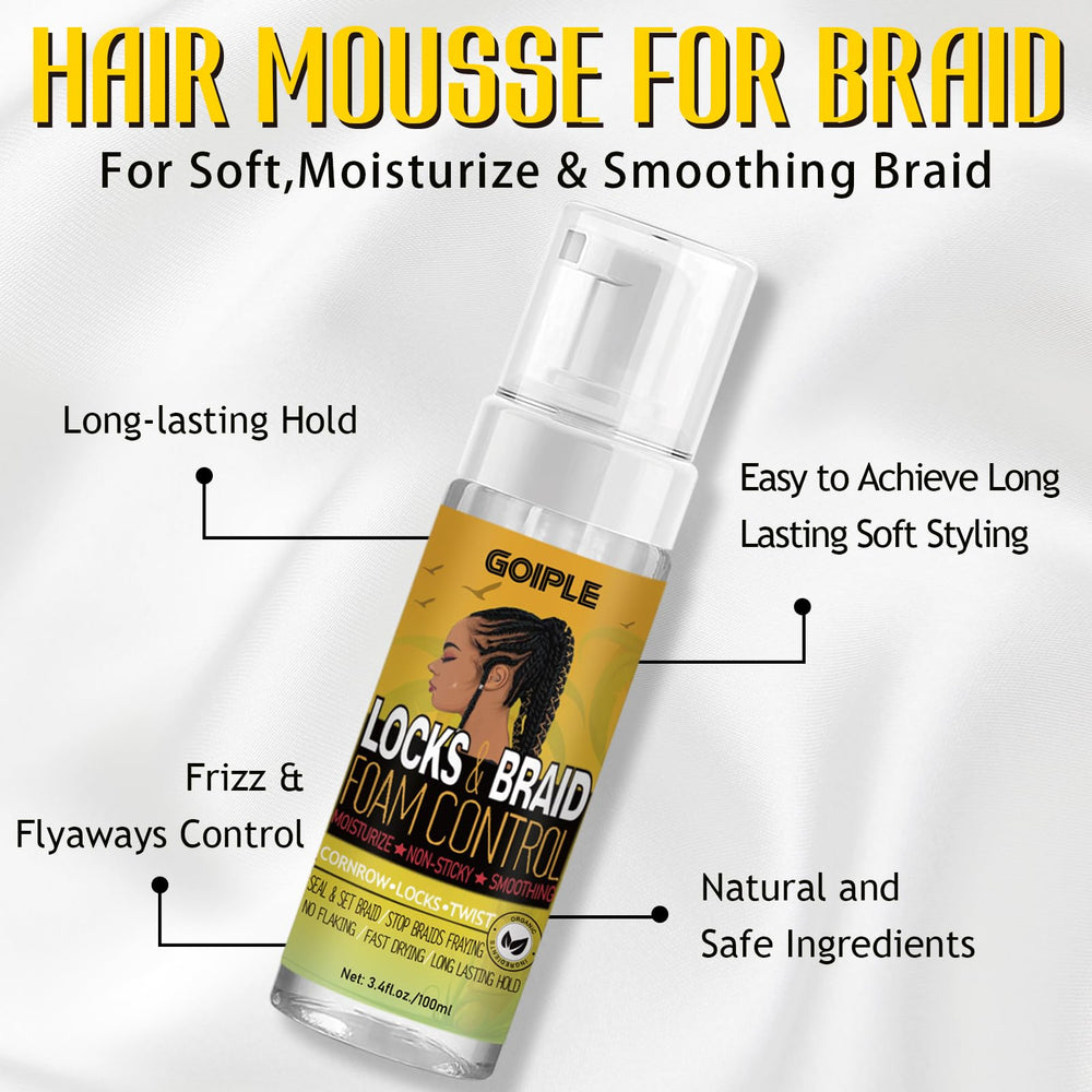 Goiple edge-control-wax-smoothing-frizz-closeup demonstrates frizz control and smooth edges.