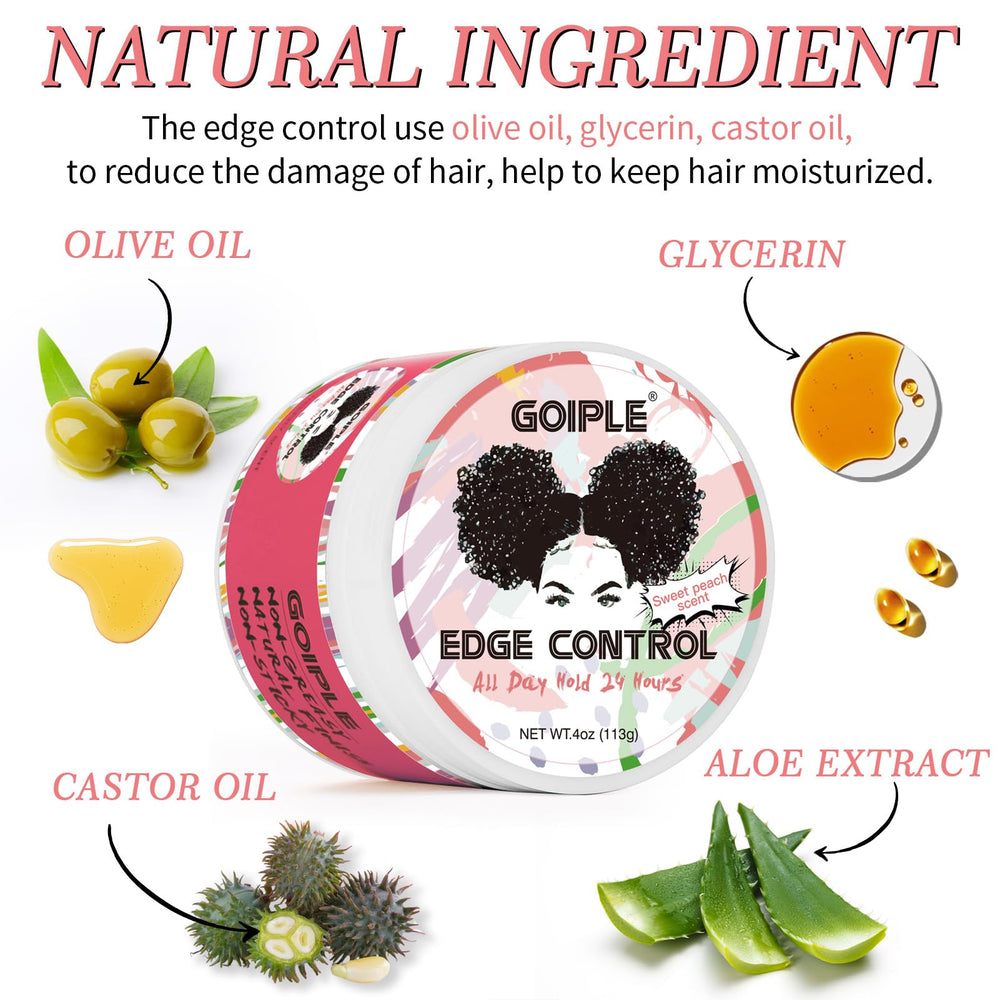 Goiple edge control wax being applied for a smooth, strong hold