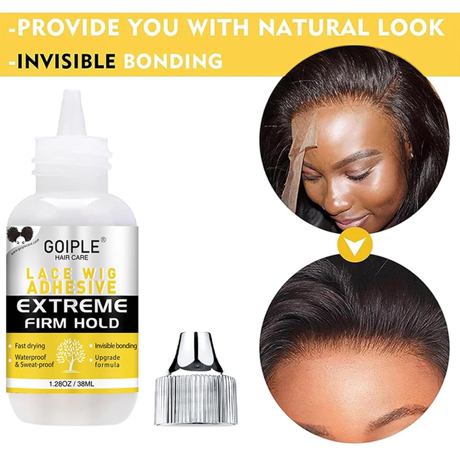 Goiple-hair-comb-wig shows detangling and styling during wear.