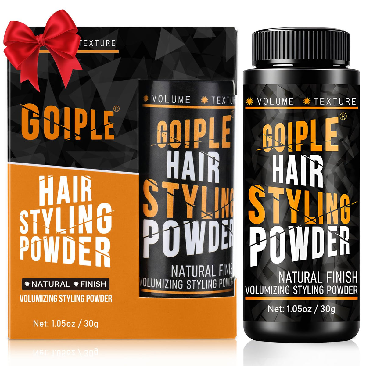 Goiple Hair Styling Powder bottle closeup highlights premium texture for instant volume.