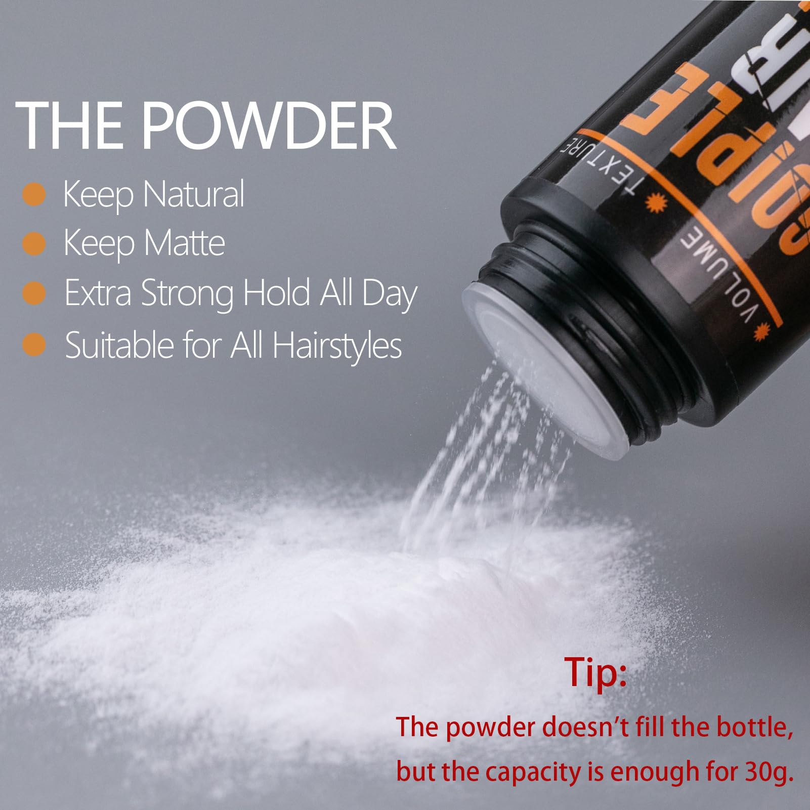 Goiple Hair Powder dispensing action demonstrates quick, mess-free application for daily styling.