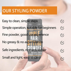 Goiple Hair Powder application on hands enables natural volume and texture.