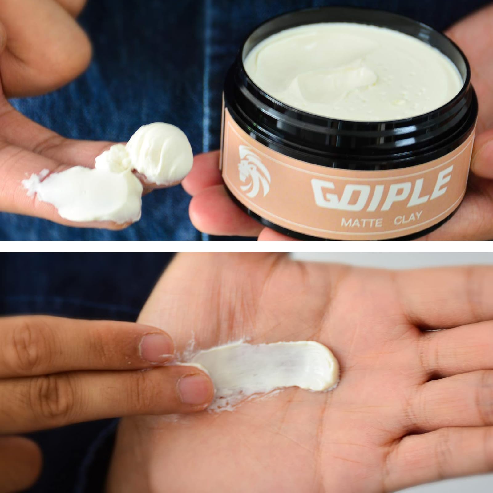 Goiple matte clay helps texture and thickness with even distribution.