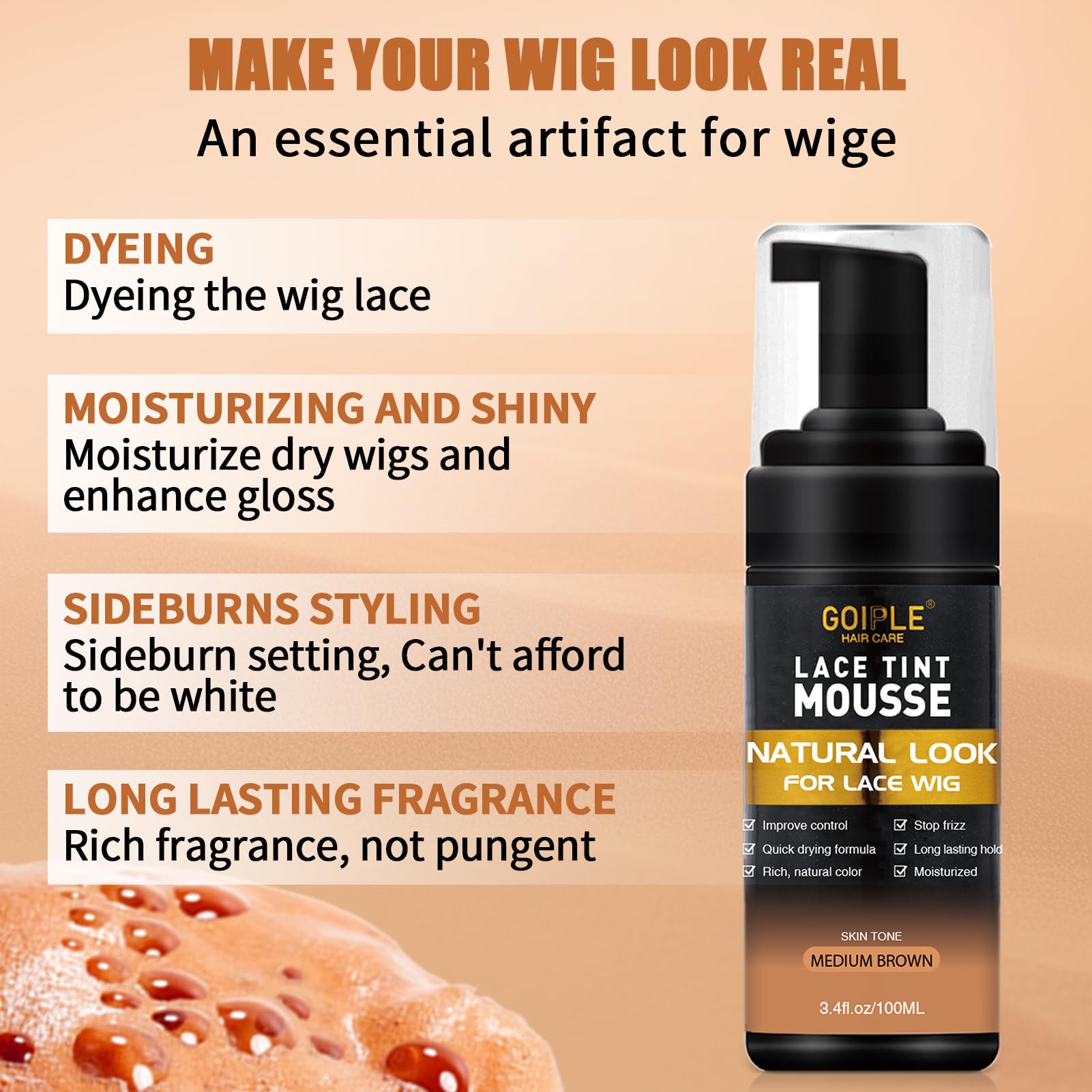 Goiple lace glue bottle close-up: secure wear with controlled removal.