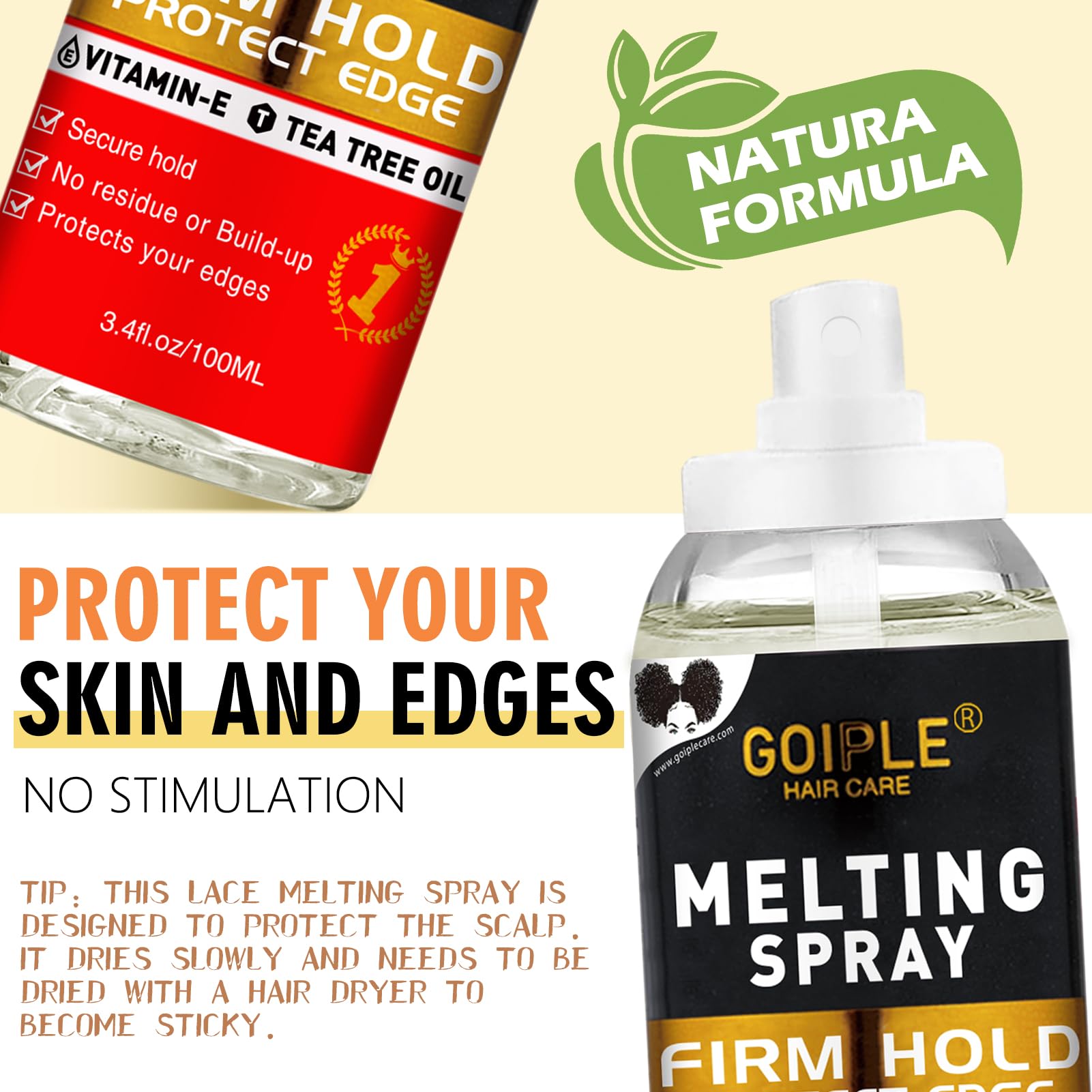 Goiple Lace Glue Remover demonstrates easy cleanup after wear