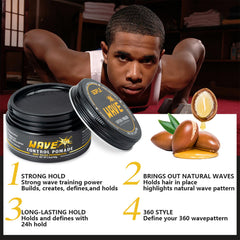 Goiple Wave Pomade for men creates defined layered waves with shine.